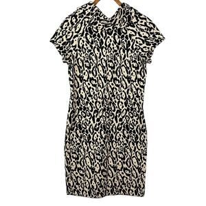 Becket New York leopard patterned reversible bodycon dress size 8